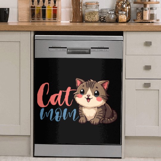 Adorable Cat Mom Design with Cute Kitten Dish Washer Covers