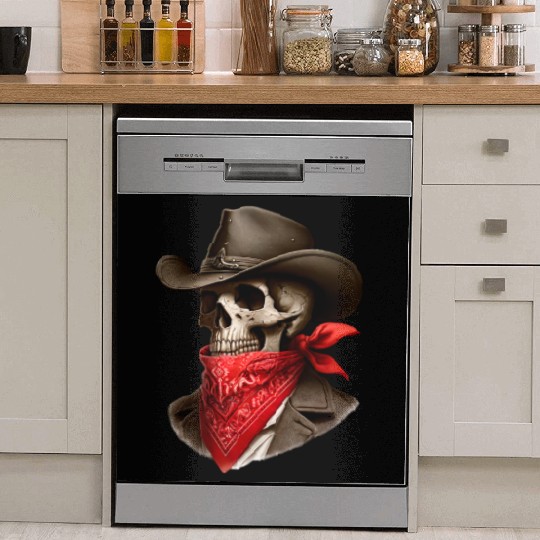 Cowboy Skeleton Skull Bandit Dish Washer Covers