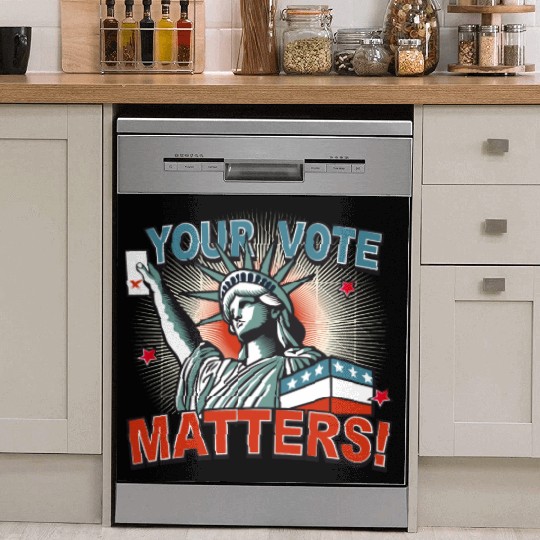 Statue of Liberty & voting card -Your Vote Matters Dish Washer Covers