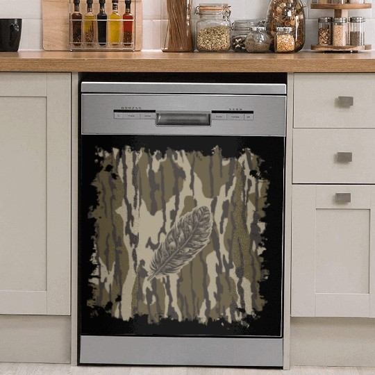 Turkey Feather Bottomland Camo Forest Camouflage Dish Washer Covers
