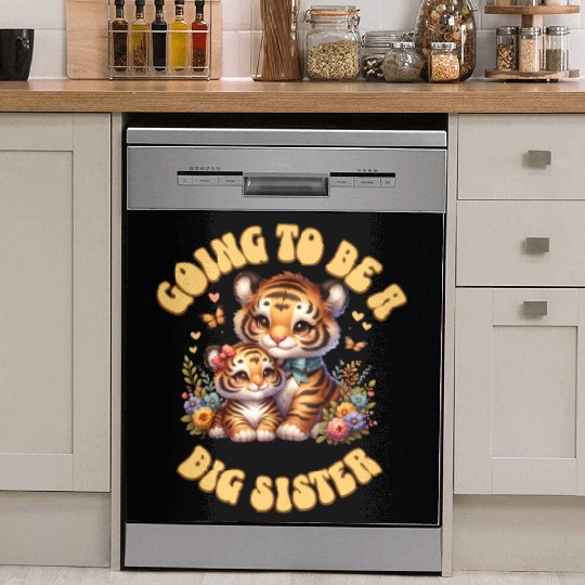 Become A Big Sister Sweet Tiger Dish Washer Covers