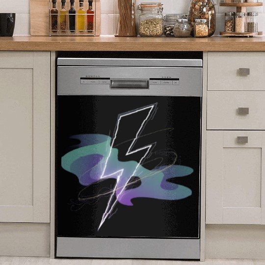 Electric Aurora: Lightning Meets Northern Lights Dish Washer Covers