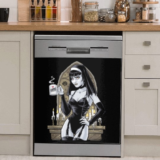 Gothic Coffee Lover Halloween Costume For a Dish Washer Covers