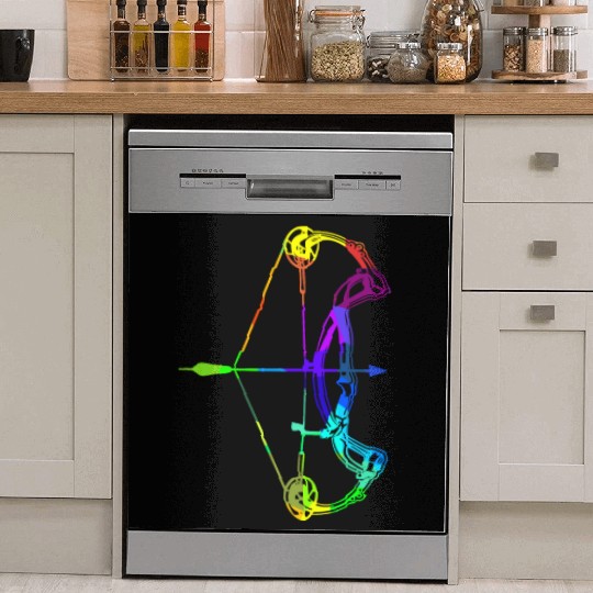 Archery rainbow colors polygon sport Dish Washer Covers