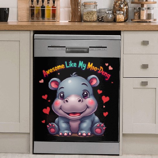 Awesome Like My Moo-Deng: Cool & Cute Farm Animal Dish Washer Covers