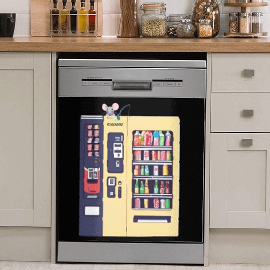 Japanese vending machine with little friend. Dish Washer Covers