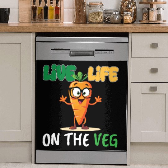 Funny plant based design_ carrot with funny Vegan Dish Washer Covers