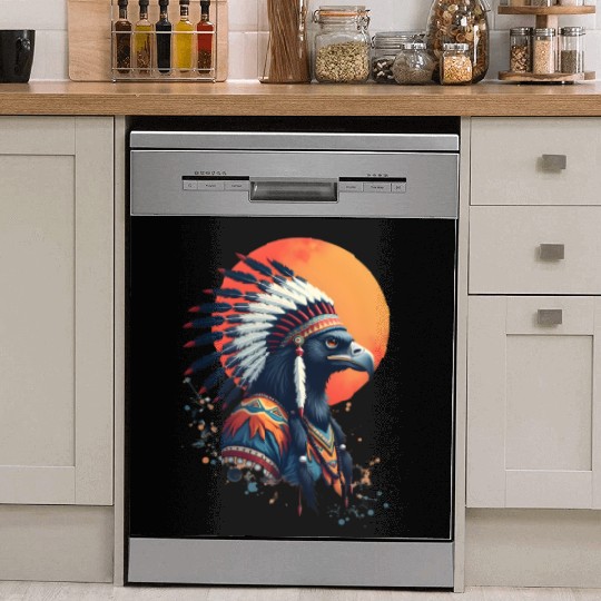 Wind Feather Native American Illustration Dish Washer Covers