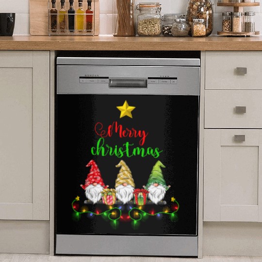 Gnomes Christmas Tree Funny Xmas Holidays Dish Washer Covers