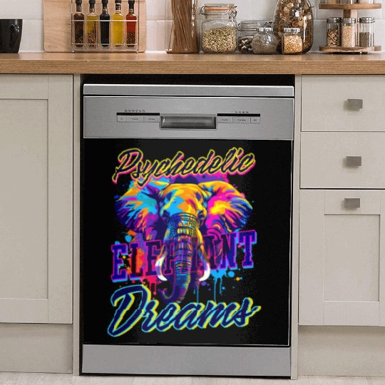 Elephant Psychedelic Elephant Dreams Dish Washer Covers