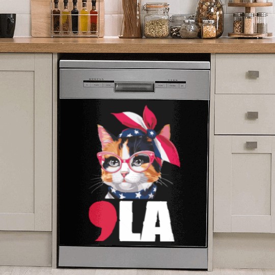 Kamala Harris for President 2024 Comma La Cat Dish Washer Covers