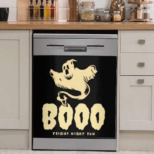 BOOO Fright Night Fun Ghost Halloween Dish Washer Covers