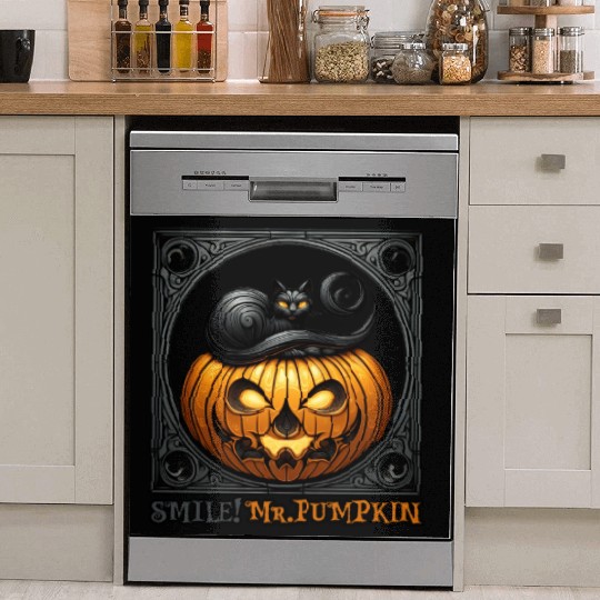 SMILE Mr PUMPKIN Halloween design Dish Washer Covers