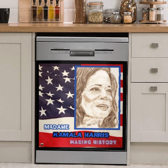 Kamala Harris-Making History-You Are Too. Dish Washer Covers