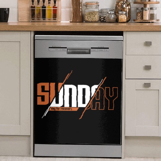 text sunday with theme Tipografi eksperimental Dish Washer Covers