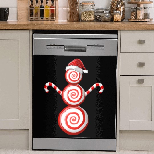 Funny Christmas Dish Washer Covers Peppermint Candy Snowman