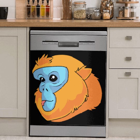 Monkey Lover Golden Snub Nosed Monkey Face Dish Washer Covers