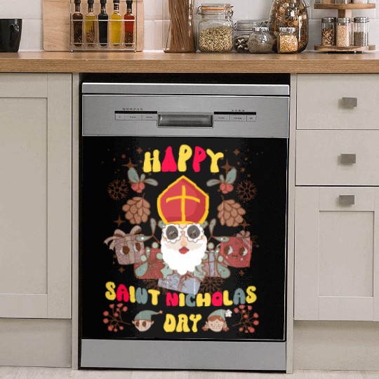 Groovy Saint Nicholas Day logo Dish Washer Covers