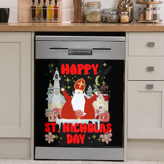 Happy saint Nicholas dayretro logo Dish Washer Covers