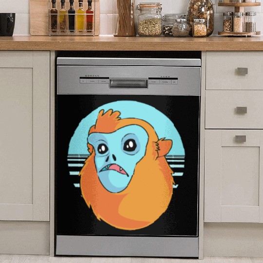 Funny Monkey Face Golden Snub Nosed Monkey Dish Washer Covers