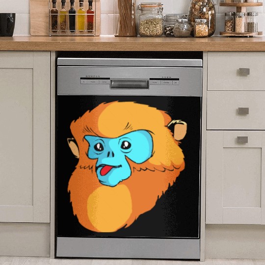 Cute Monkey Face Golden Snub Nosed Monkey Lover Dish Washer Covers