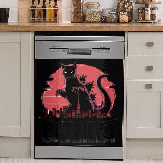 Catzilla: Fierce Feline Monster Dish Washer Covers