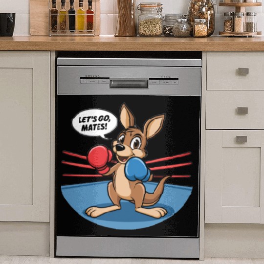 The kangaroo is in a boxing pose Dish Washer Covers