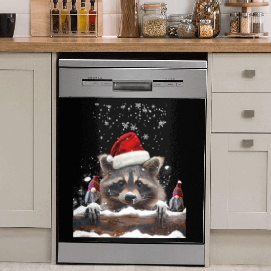 Raccoon Raccoon And Christmas Gnomes Man Woman Dish Washer Covers