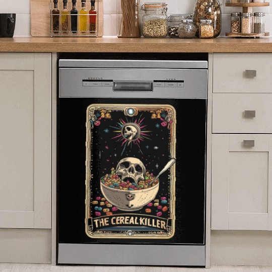 Cereal Killer Tarot Card Horror Movies True Crime Dish Washer Covers