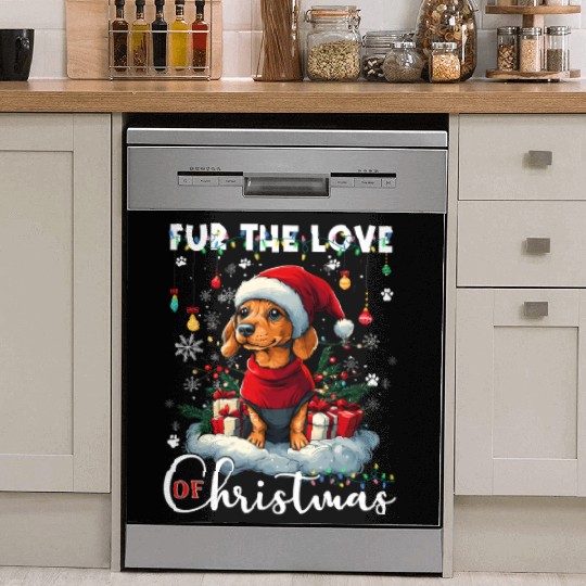 Dachshund Christmas Tree Lights Decorations Dog Dish Washer Covers