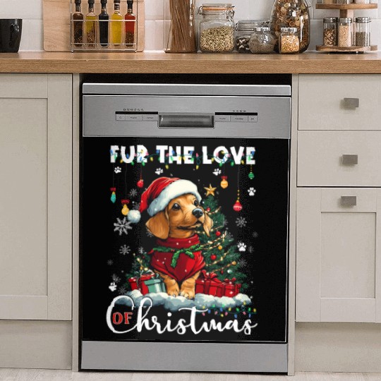 Dachshund Christmas Tree Lights Decorations Dog Dish Washer Covers
