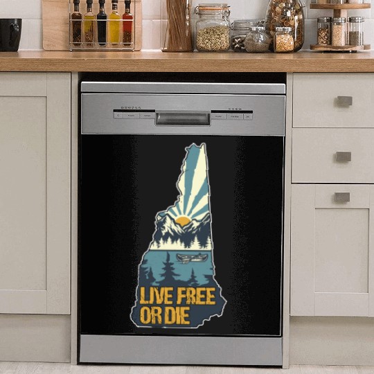 Live Free or Die Retro New Hampshire Nature Dish Washer Covers