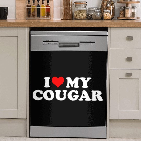 I Love Cougars Cougar Humor Valentine's Day 3BK1 Dish Washer Covers