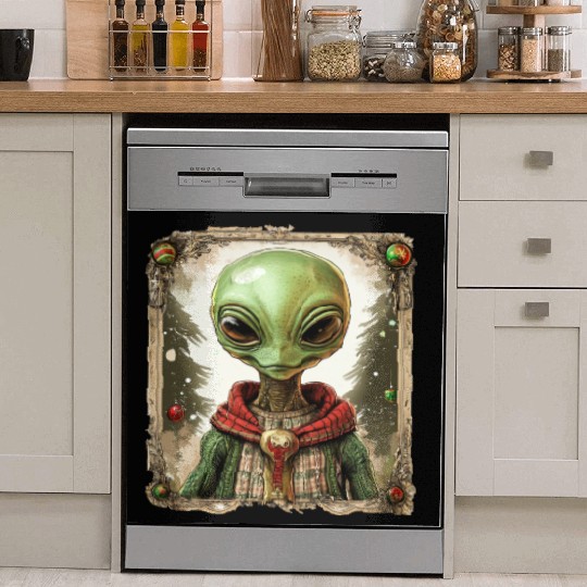 Aliens Christmas Dish Washer Covers