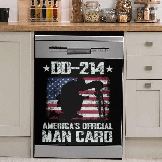 DD-214 America's Official Man Card Veteran Pride Dish Washer Covers