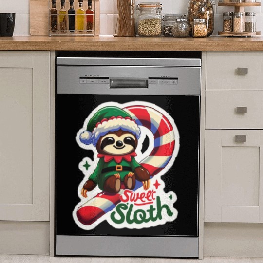 Adorable sloth dressed as an elf Dish Washer Covers