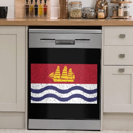 Flag of Bath city Maine State Dish Washer Covers