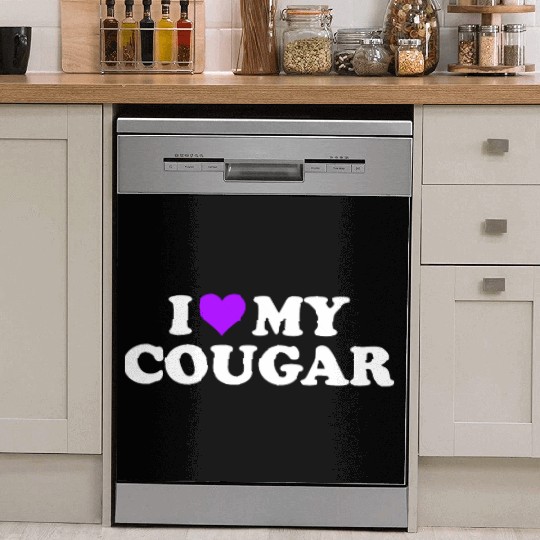 I Love Cougars Cougar Humor Valentine's Day 3BK4 Dish Washer Covers