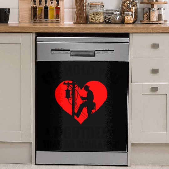 Lineman Valentine Insulator Love Humor Design Dish Washer Covers
