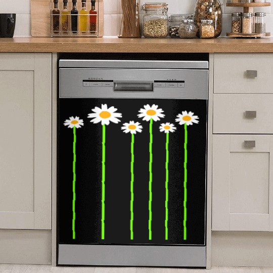 Many Pretty Daisy Flowers Decorative Nature Design Dish Washer Covers