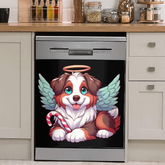 Cute Christmas Dog Australian Shepherd Dish Washer Covers