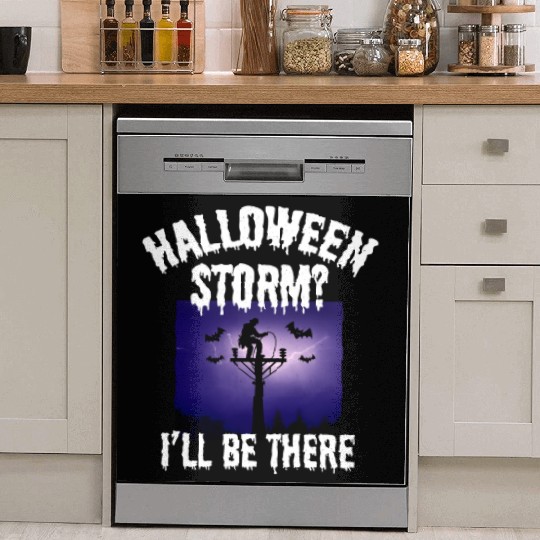 Halloween Storm? I’ll Be There – Lineman Halloween Dish Washer Covers