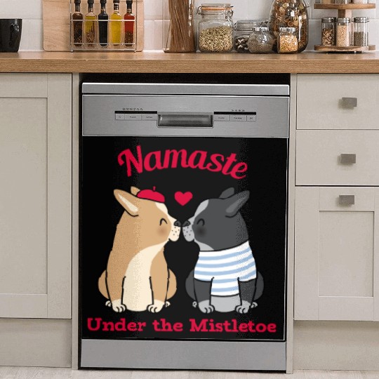 Namaste Under the Mistletoe Christmas Yoga Dish Washer Covers