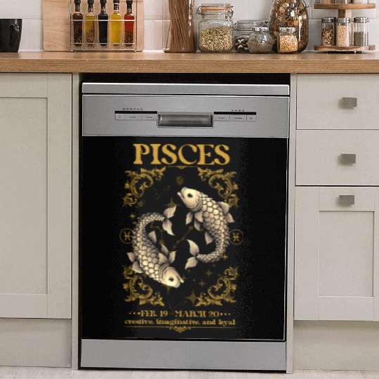 Pisces Zodiac Sign Dish Washer Covers