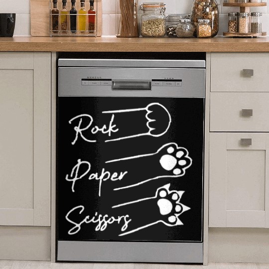 Rock Paper Scissors Cute cat lover Dish Washer Covers