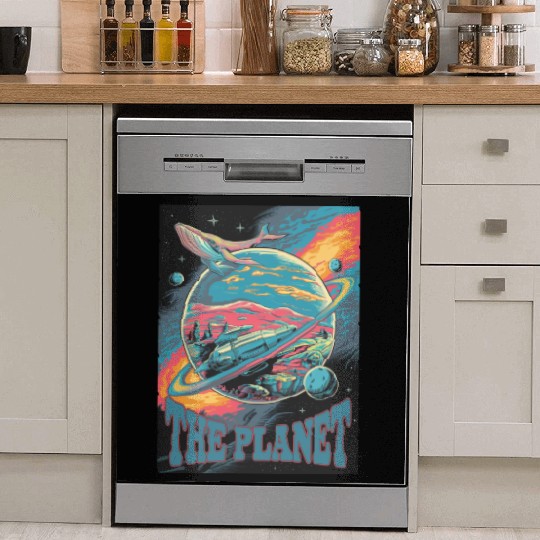 Space Whale Adventure on a Mysterious Planet Dish Washer Covers