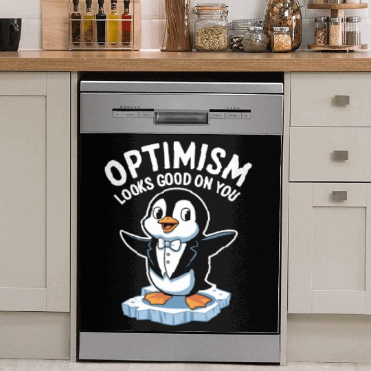 Optimism Looks Good On You Penguin Tuxedo Dish Washer Covers