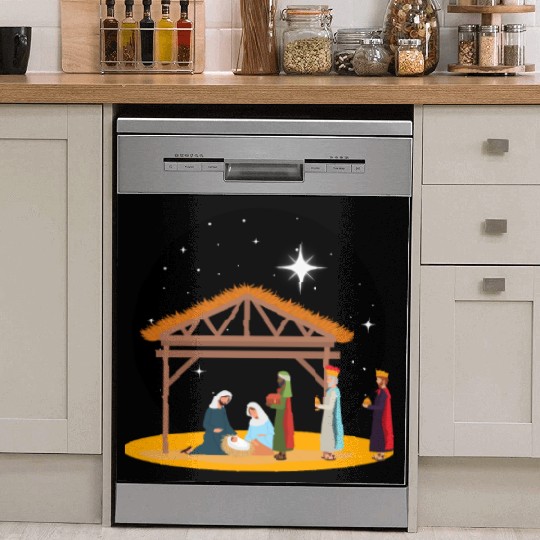 Christmas Holiday Manger Nativity Scene Dish Washer Covers