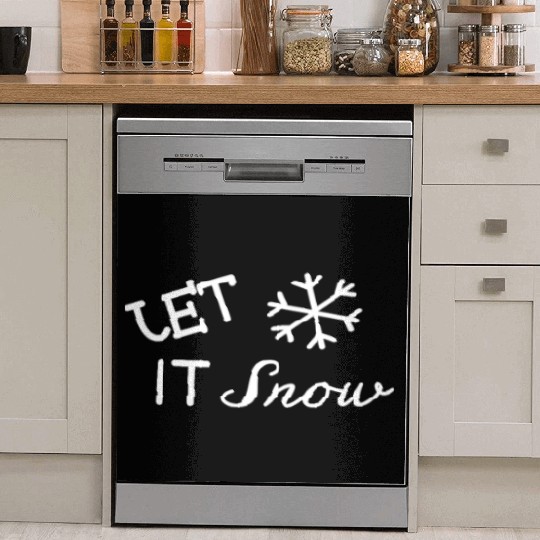 Let it Snow Cool Ice Frost Christmas Snow flake Dish Washer Covers
