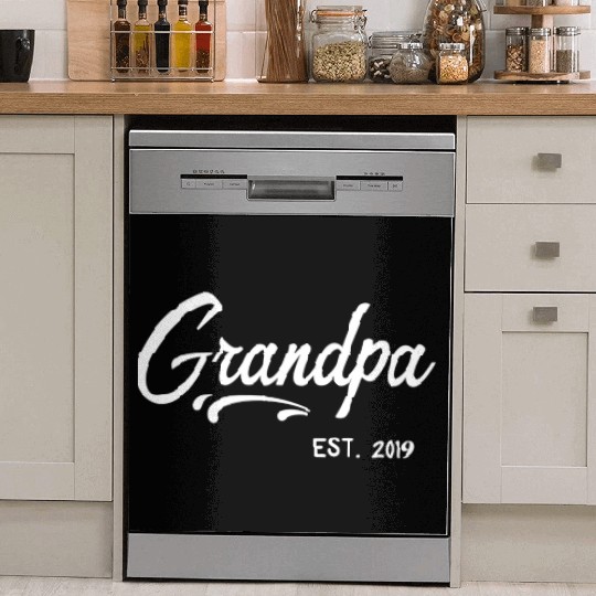 Grandparents Grandpa Established 2019 Grandfather Dish Washer Covers